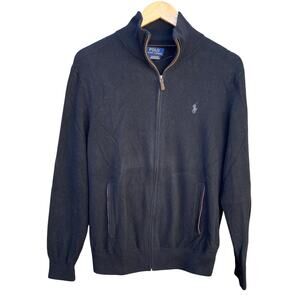Polo Ralph Lauren Black Quarter Zip Medium 20x27 Preowned